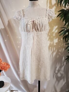 Cider NWT Milkmaid Babydoll Sheer Overlay Mini Dress Sz XL Coquette Angel Fairy